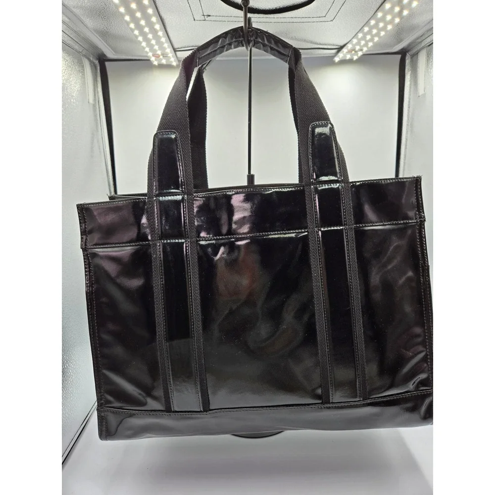 Tory Burch Black Patent Leather Tote Bag‎ Purse Shoulder Bag